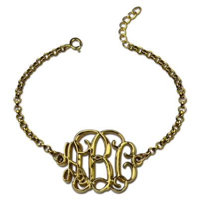 18ct Gold Plated Celebrity Monogram Bracelet - Handcrafted & Custom-Made