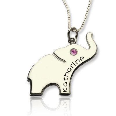 Good Luck Gifts - Elephant Necklace Engraved Name - Handcrafted & Custom-Made