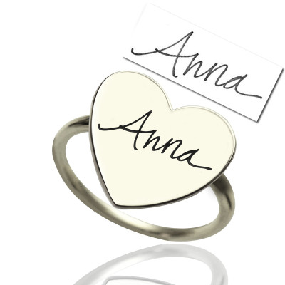 Personalised Signature Ring Handwriting Sterling Silver - Handcrafted & Custom-Made