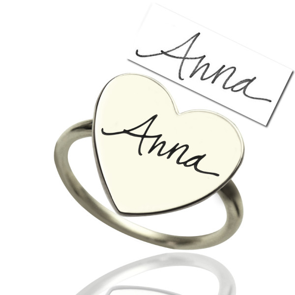 Personalised Signature Ring Handwriting Sterling Silver - Handcrafted & Custom-Made