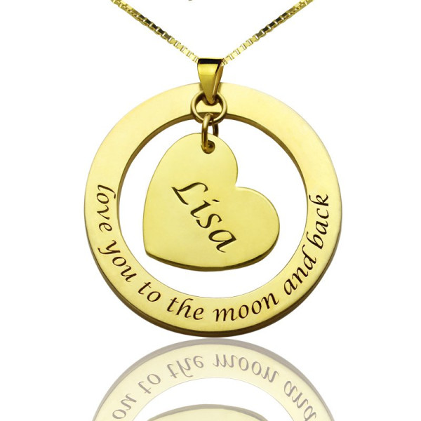 Custom Mom I Love You to the Moon and Back Necklace - Handcrafted & Custom-Made