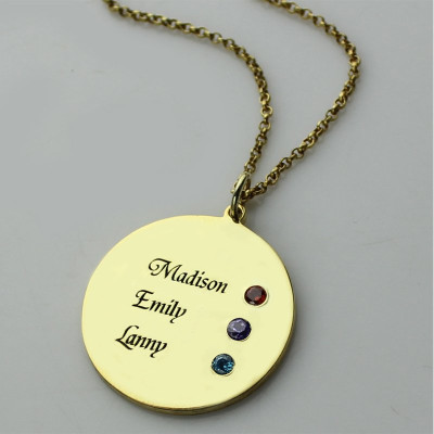 Custom Disc Necklace Engraved Names For Mom - Handcrafted & Custom-Made