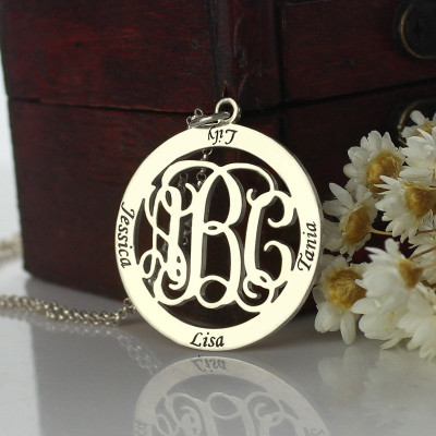 Personalised Family Monogram Name Necklace Sterling Silver - Handcrafted & Custom-Made
