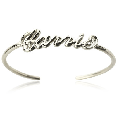 Personalised Sterling Silver Name Bangle Bracelet - Handcrafted & Custom-Made
