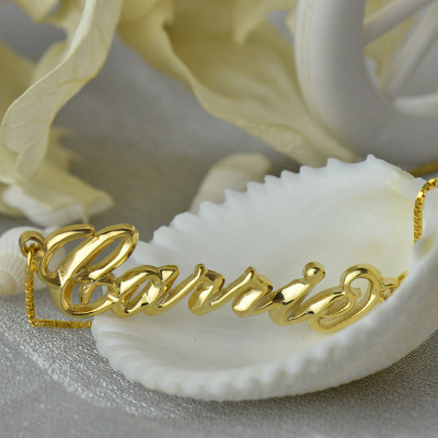 Personalised 3D Carrie Name Necklace 18ct Gold Plating - Handcrafted & Custom-Made
