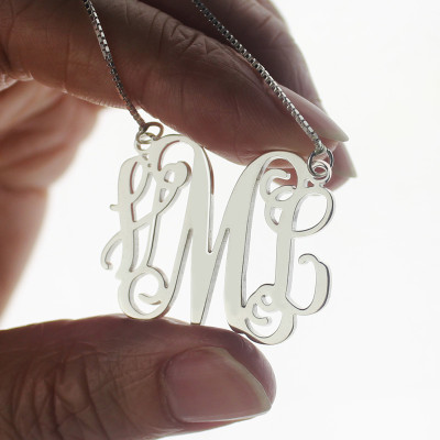 Personalised Monogram Initial Necklace Sterling Silver - Handcrafted & Custom-Made