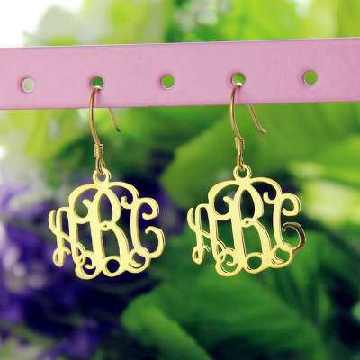 18ct Gold Plated Monogram Earrings - Handcrafted & Custom-Made