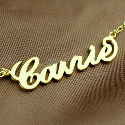Personalised Carrie Name Necklace Solid Gold 18ct - Handcrafted & Custom-Made