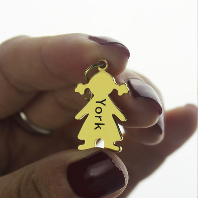 Personalised Baby Girl Pendant Necklace With Name Gold Plated Silver - Handcrafted & Custom-Made