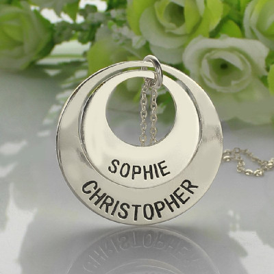 Engraved Ring Mother Necklace Sterling Silver - Handcrafted & Custom-Made