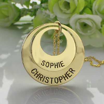 Engraved Ring 18ct Gold Plated Mother Necklace - Handcrafted & Custom-Made