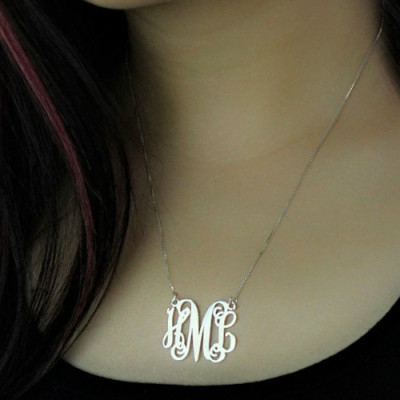 Personalised Monogram Initial Necklace Sterling Silver - Handcrafted & Custom-Made