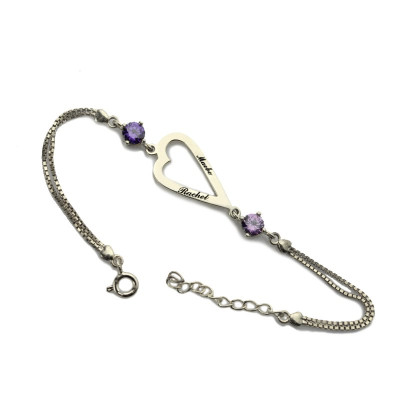 Love Jewellery Set- Open Heart Name Necklace  Bracelet - Handcrafted & Custom-Made
