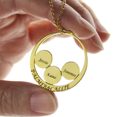 Mothers Family Name Pendant In Gold - Handcrafted & Custom-Made