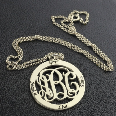 Personalised Family Monogram Name Necklace Sterling Silver - Handcrafted & Custom-Made