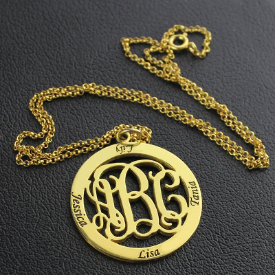 Family Monogram Name Necklace In 18ct Gold Plated - Handcrafted & Custom-Made