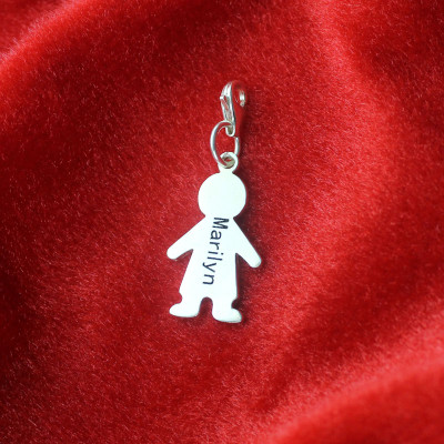 Personalised Boy Pendant on Lobster Clasp Silver - Handcrafted & Custom-Made