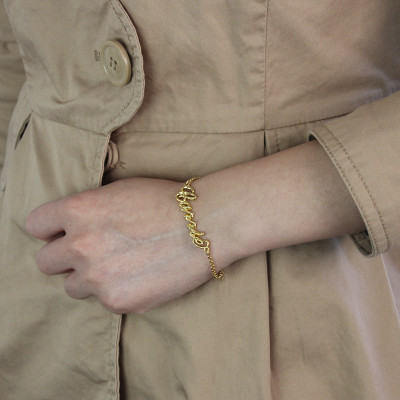 Custom Women's Name Bracelet 18ct Gold Plated - Handcrafted & Custom-Made