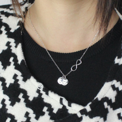 Custom Infinity Initial Necklace,Sister Necklace,Friend Necklace - Handcrafted & Custom-Made