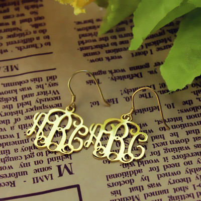 18ct Gold Plated Monogram Earrings - Handcrafted & Custom-Made