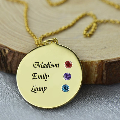Custom Disc Necklace Engraved Names For Mom - Handcrafted & Custom-Made