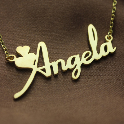 Personalised Solid Gold Fiolex Girls Fonts Heart Name Necklace - Handcrafted & Custom-Made
