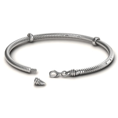 Personalised Silver Snake Bracelet - Handcrafted & Custom-Made