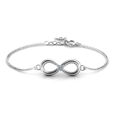 Personalised Classic Infinity With Centre Accents Bracelet - Handcrafted & Custom-Made