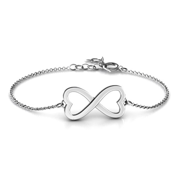 Personalised Double Heart Infinity Bracelet - Handcrafted & Custom-Made