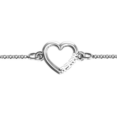 Personalised Heart 'Ahava' Bracelet - Handcrafted & Custom-Made