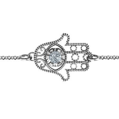 Personalised Horizontal Hamsa Bracelet - Handcrafted & Custom-Made