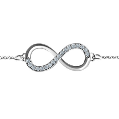 Personalised Infinity Bracelet with Single Accent Row - Handcrafted & Custom-Made
