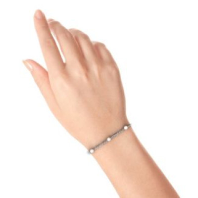 Personalised Linked Freshwater Pearl Bracelet - Handcrafted & Custom-Made