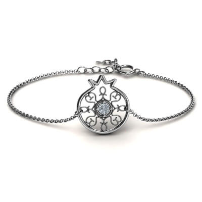 Personalised Pomegranate with Filigree Bracelet - Handcrafted & Custom-Made