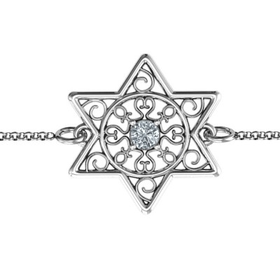 Personalised Star of David with Filigree Bracelet - Handcrafted & Custom-Made