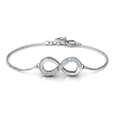 Sterling Silver Birthstone Accent Infinity Bracelet  - Handcrafted & Custom-Made