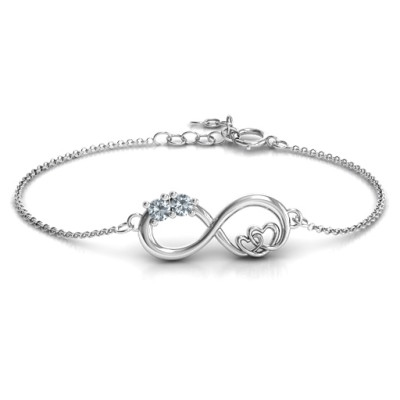 Sterling Silver Double the Love Infinity Bracelet - Handcrafted & Custom-Made