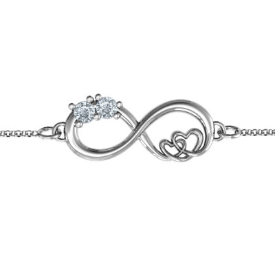 Sterling Silver Double the Love Infinity Bracelet - Handcrafted & Custom-Made