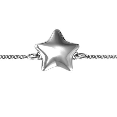 Personalised Sterling Silver Lucky Star Bracelet - Handcrafted & Custom-Made