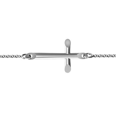 Personalised Sterling Silver Modern Cross Bracelet - Handcrafted & Custom-Made