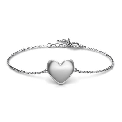 Personalised Sterling Silver Sweet Heart Bracelet - Handcrafted & Custom-Made