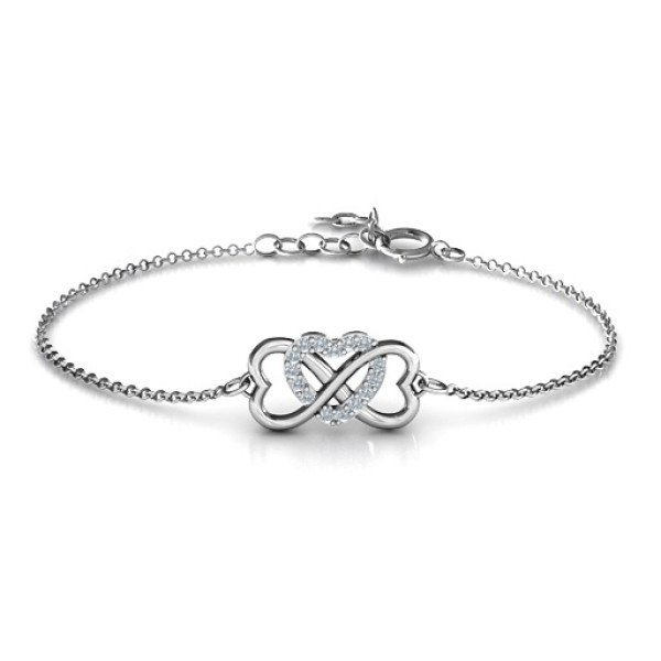 Personalised Triple Heart Infinity Bracelet - Handcrafted & Custom-Made