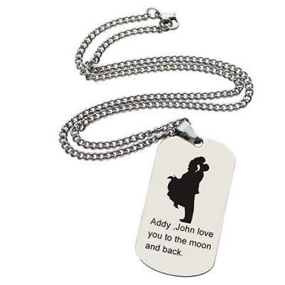 Faill In Love Couple Name Dog Tag Necklace - Handcrafted & Custom-Made