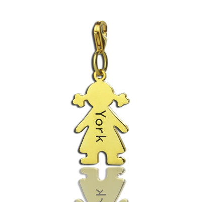 Personalised Baby Girl Pendant Necklace With Name Gold Plated Silver - Handcrafted & Custom-Made