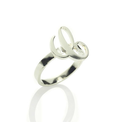 Personalised Carrie Initial Letter Ring Sterling Silver - Handcrafted & Custom-Made