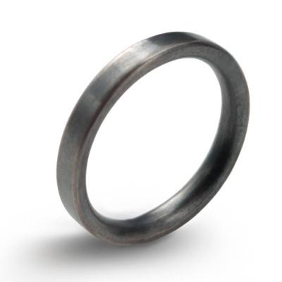 3mm Brushed Matte Flat Court Silver Wedding Ring - Handcrafted & Custom-Made