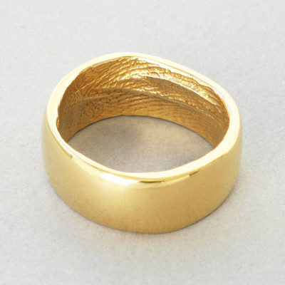 18ct Yellow Gold Bespoke Fingerprint Ring - Handcrafted & Custom-Made