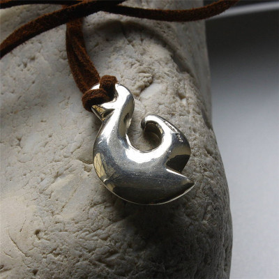Maori Silver Fish Hook Necklace - Handcrafted & Custom-Made