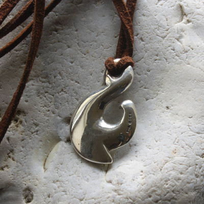 Maori Silver Fish Hook Necklace - Handcrafted & Custom-Made