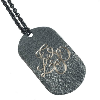 Personalised Oxydised Military Tag Necklace - Handcrafted & Custom-Made